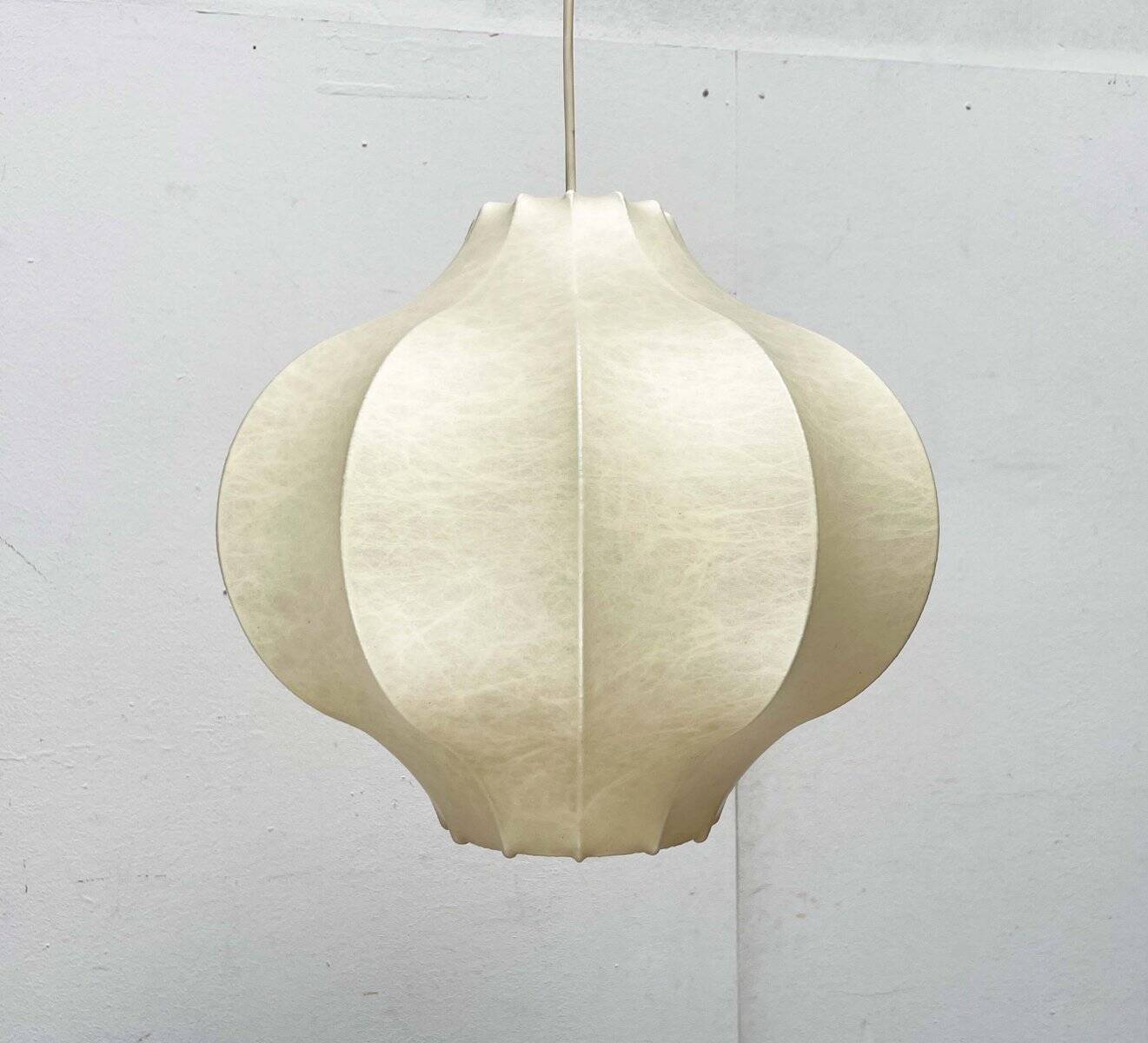 Modern mid-century Cocoon pendant lamp by Friedel Wauer for Goldkant Leuchten, 1960s.