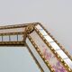 Venetian style octagonal mirror marked MGB, Planilux, Cristanola, Spain