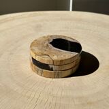 Set of 3 fossilized wooden coasters (clear)