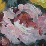 Painting Still Life Bouquet Flowers Oil on Panel