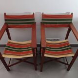 Pair of folding garden armchairs