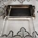 Art deco glass and silver metal butter dish