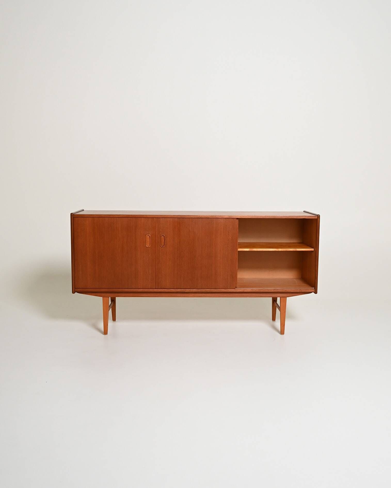 Scandinavian teak sideboard with sliding doors, 1960s