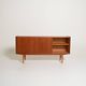 Scandinavian teak sideboard with sliding doors, 1960s