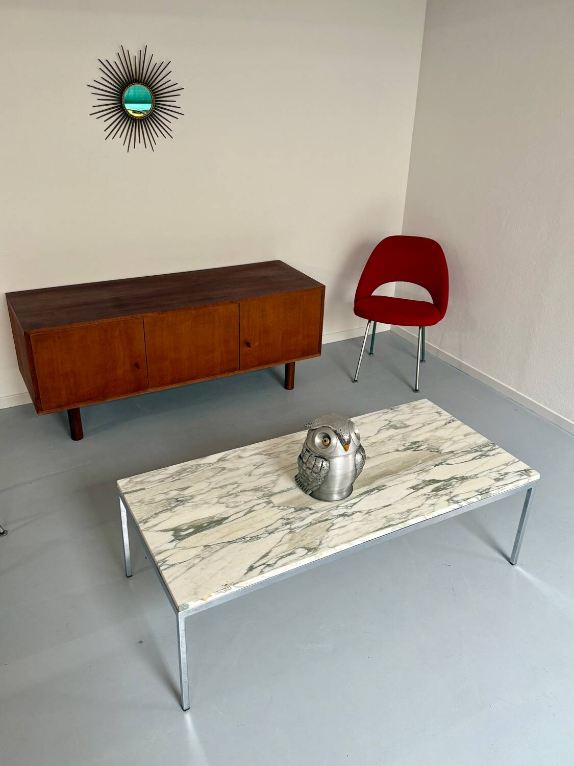 Florence Knoll 70s vintage metal marble coffee table