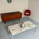 Florence Knoll 70s vintage metal marble coffee table