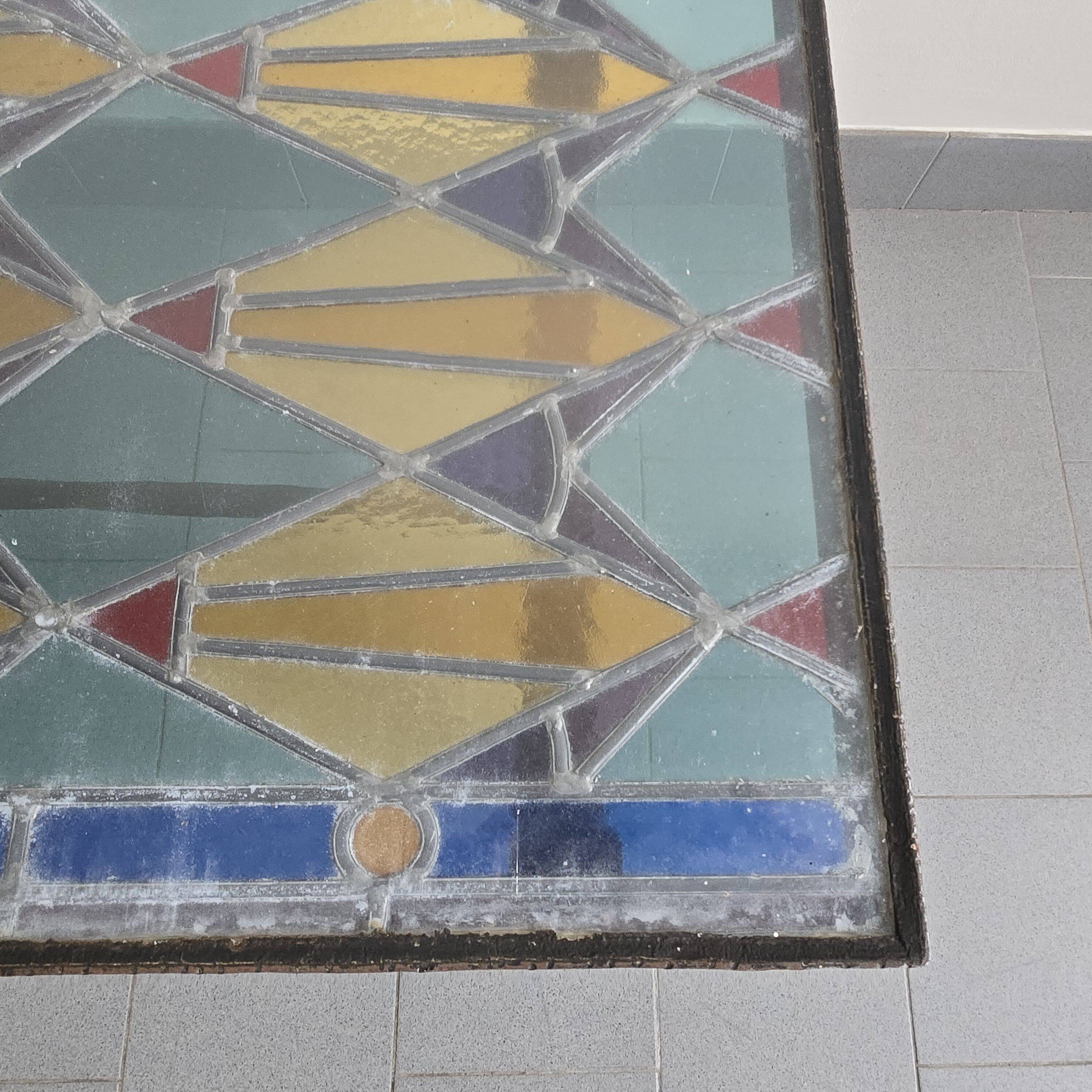 Vintage stained glass coffee table 1960