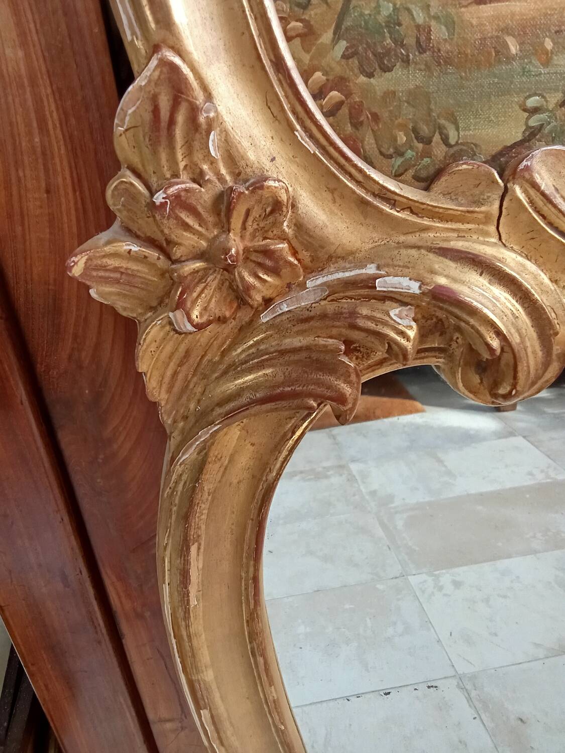 Antique Louis XV style trumeau mirror