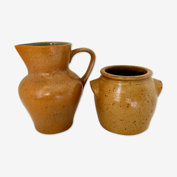 Pitcher and sandstone pot