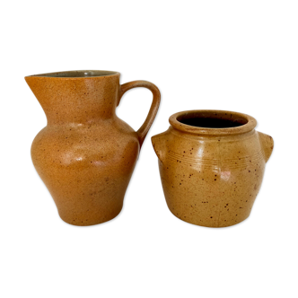 Pitcher and sandstone pot