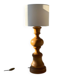 Turned wooden table lamp