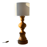 Turned wooden table lamp