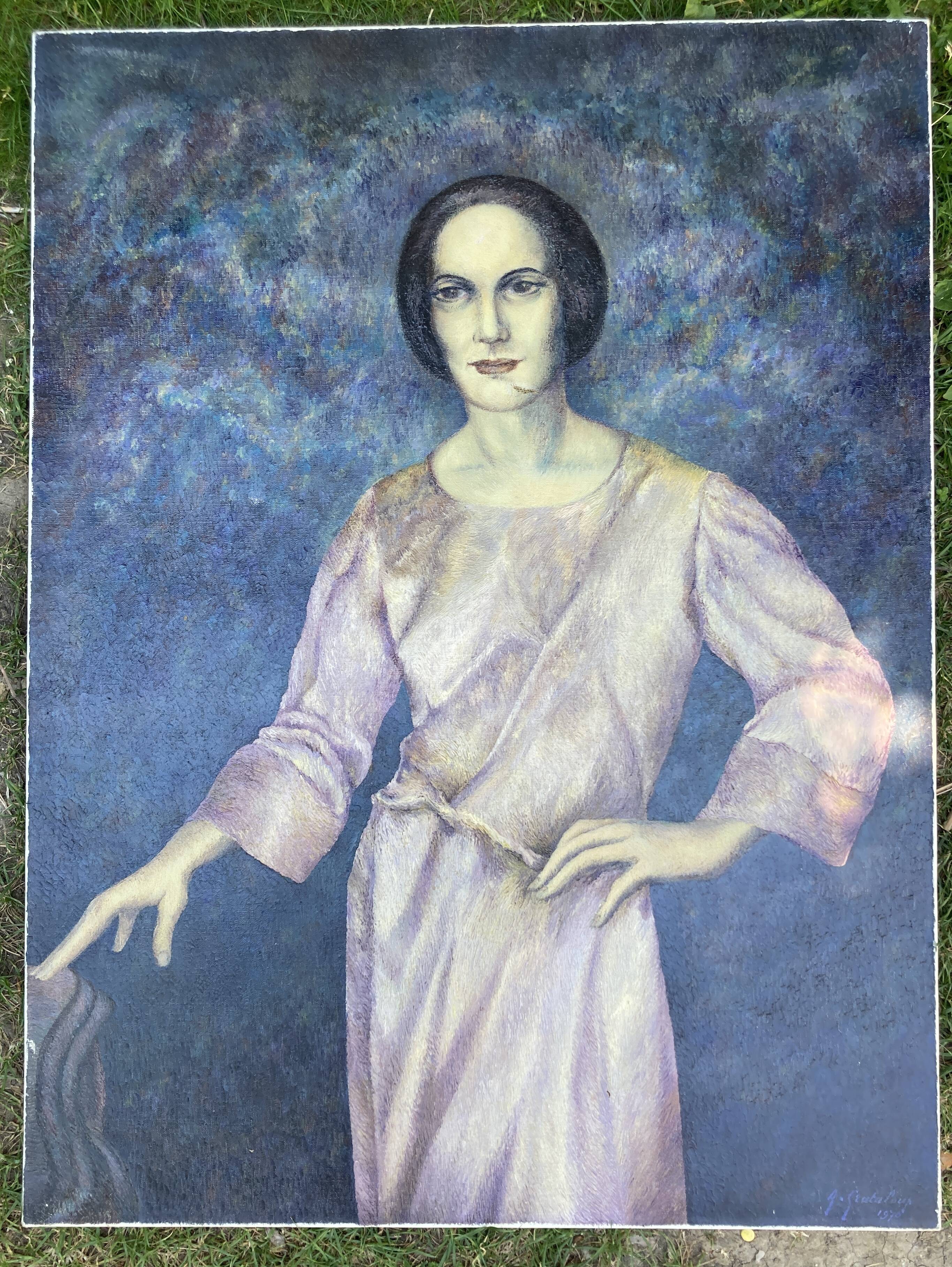 Tableau - Portrait of a woman in a purple dress - 1971