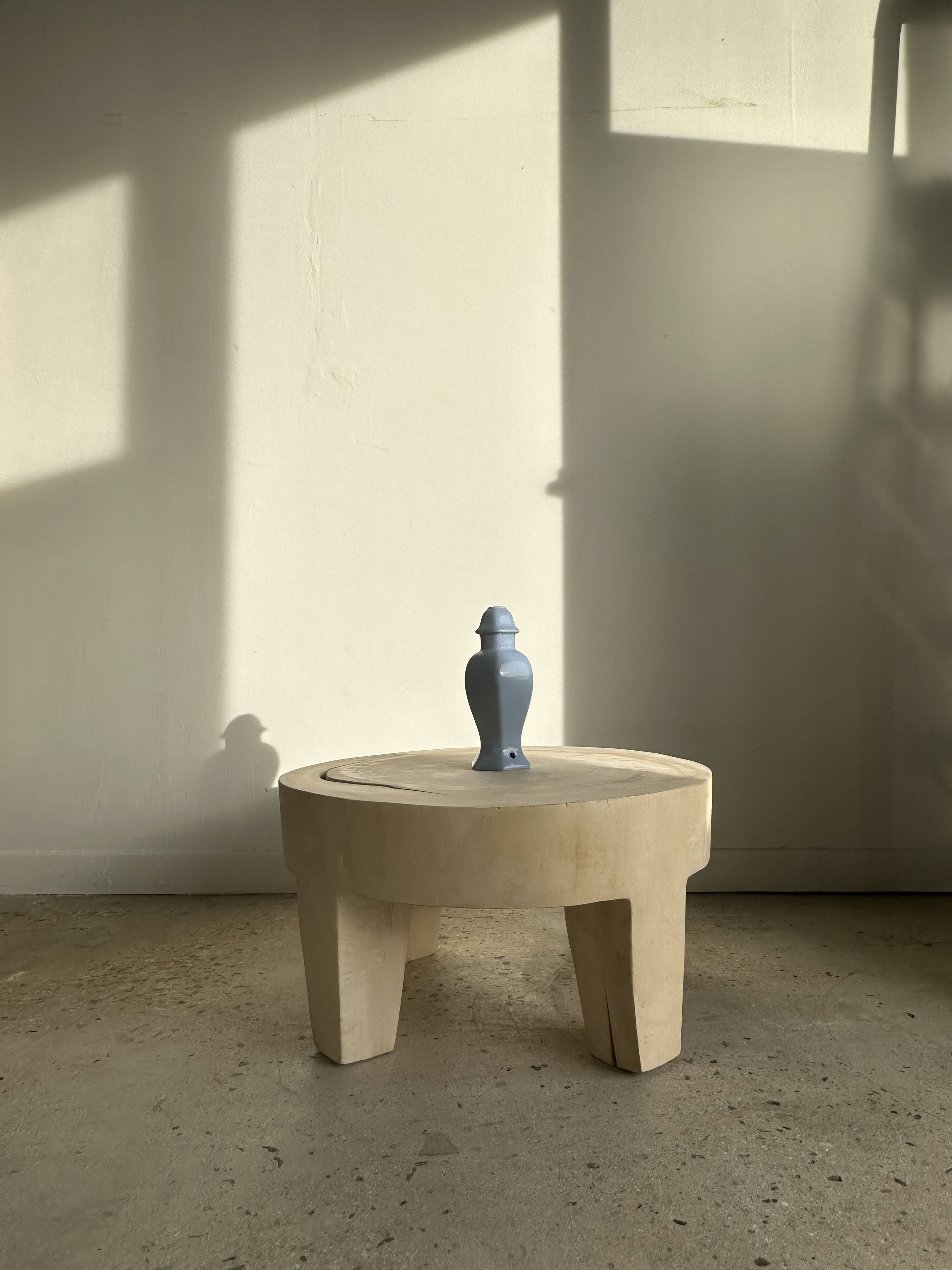 Light blue purple ceramic lamp base H:25cm