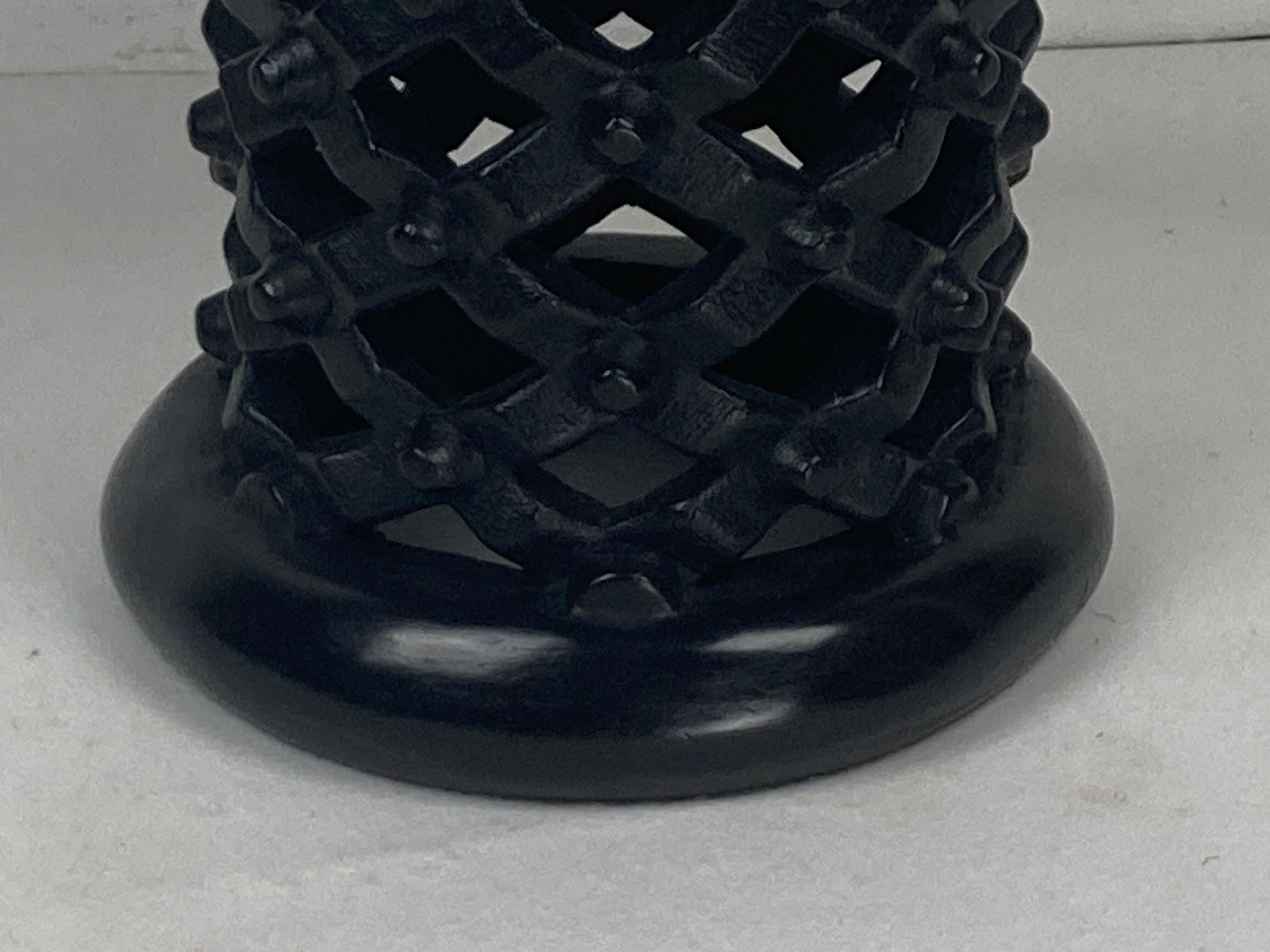 African ebonised Bamileke low stool, Cameroon, 1970s
