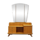 Vintage dressing table with a triptych mirror in oak.