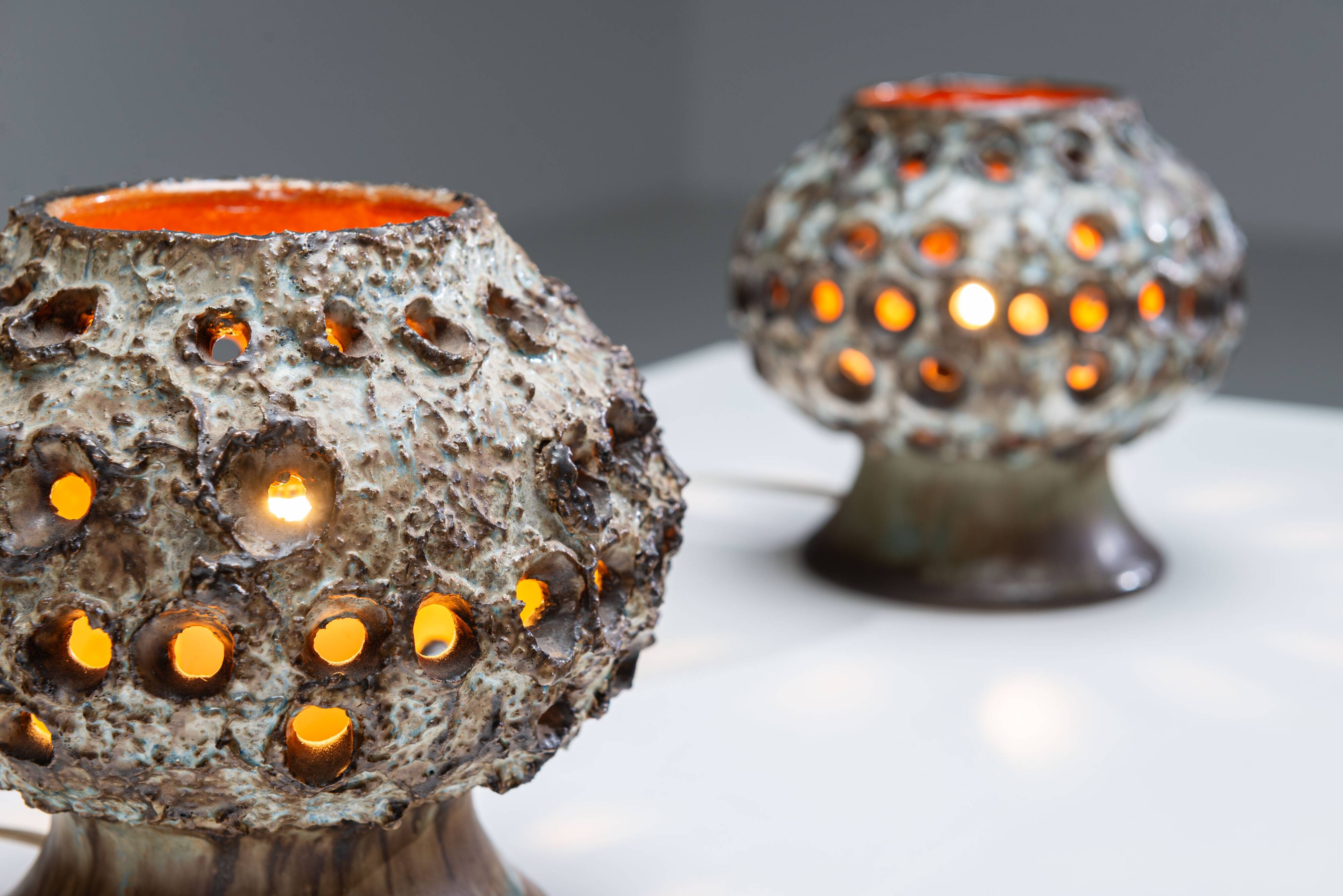 Pair of ceramic table lamps by Bruno Karlsson for EGO Stengods Atelje