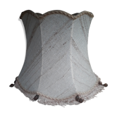 Abat jours  28x30  style toile de jut avec frange avec perles bois