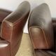 Pair of vintage brown leather club armchairs from the 70s