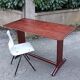 restored bistro table teak finish 1950