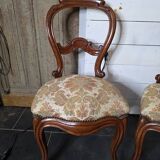 4 Louis Philippe style 19th century cherry wood chairs