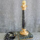 Empire style bedside lamp in bronze and green marble