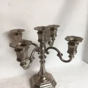 Silver-plated candle holder with 5 lights - late 20th century vintage