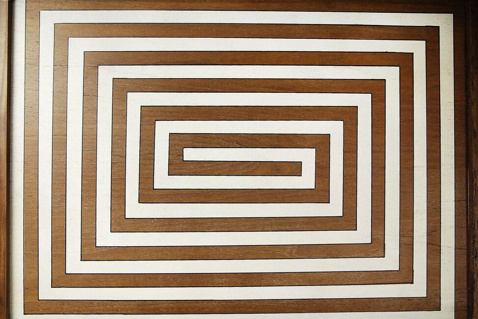 Cart bar teak with pattern maze 1960 s