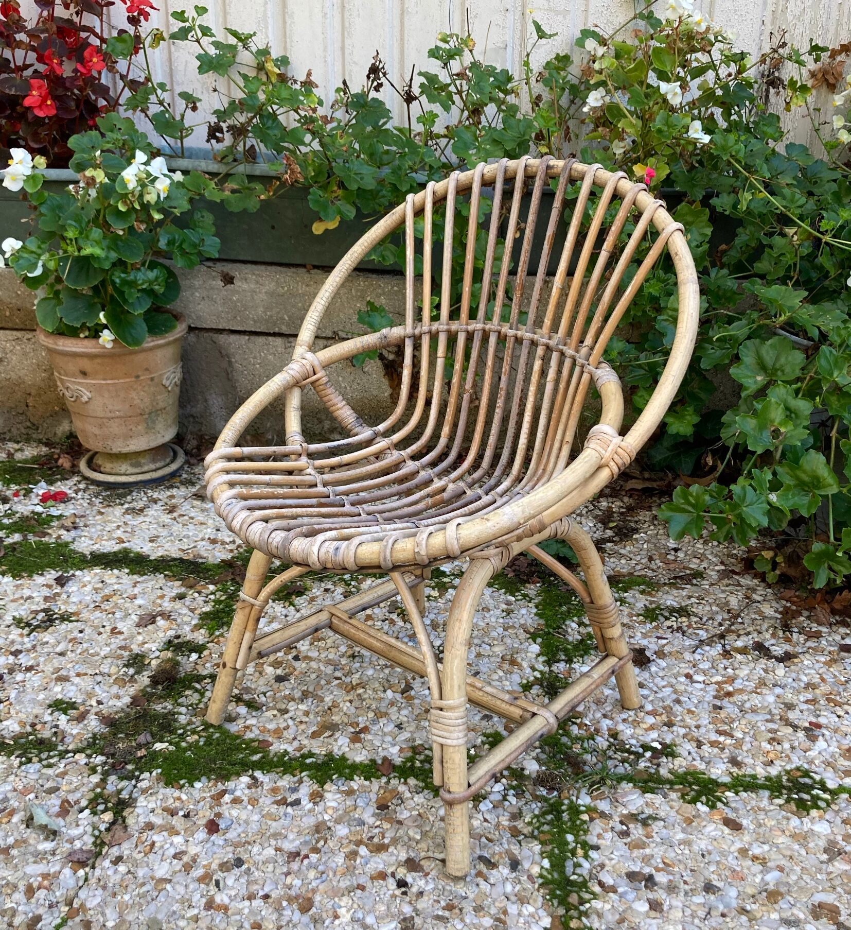 Rattan armchair for vintage children