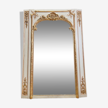 19th century fireplace mirror in wood 134x191cm