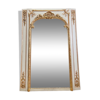 19th century fireplace mirror in wood 134x191cm