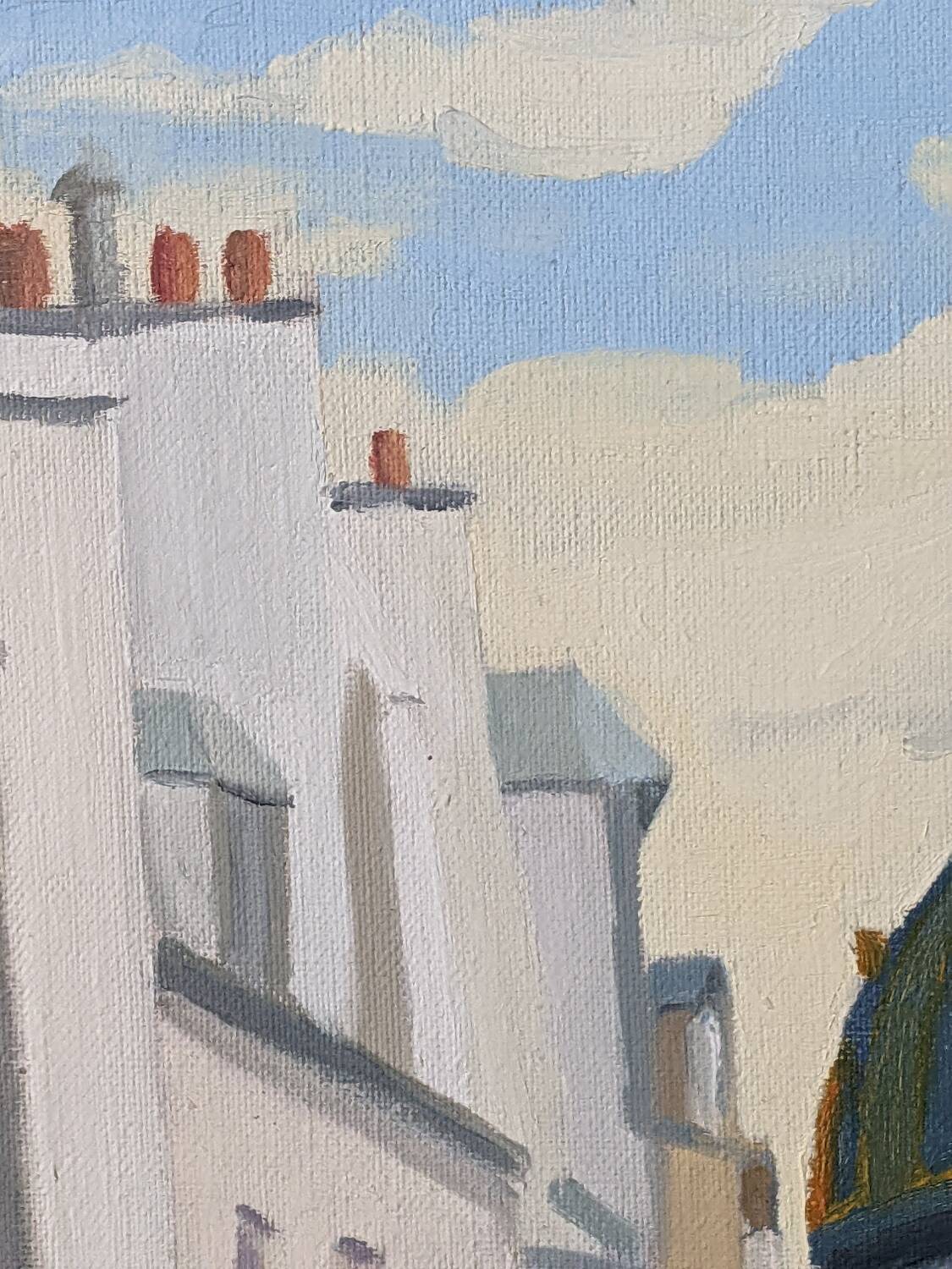 Oil on canvas street in Paris