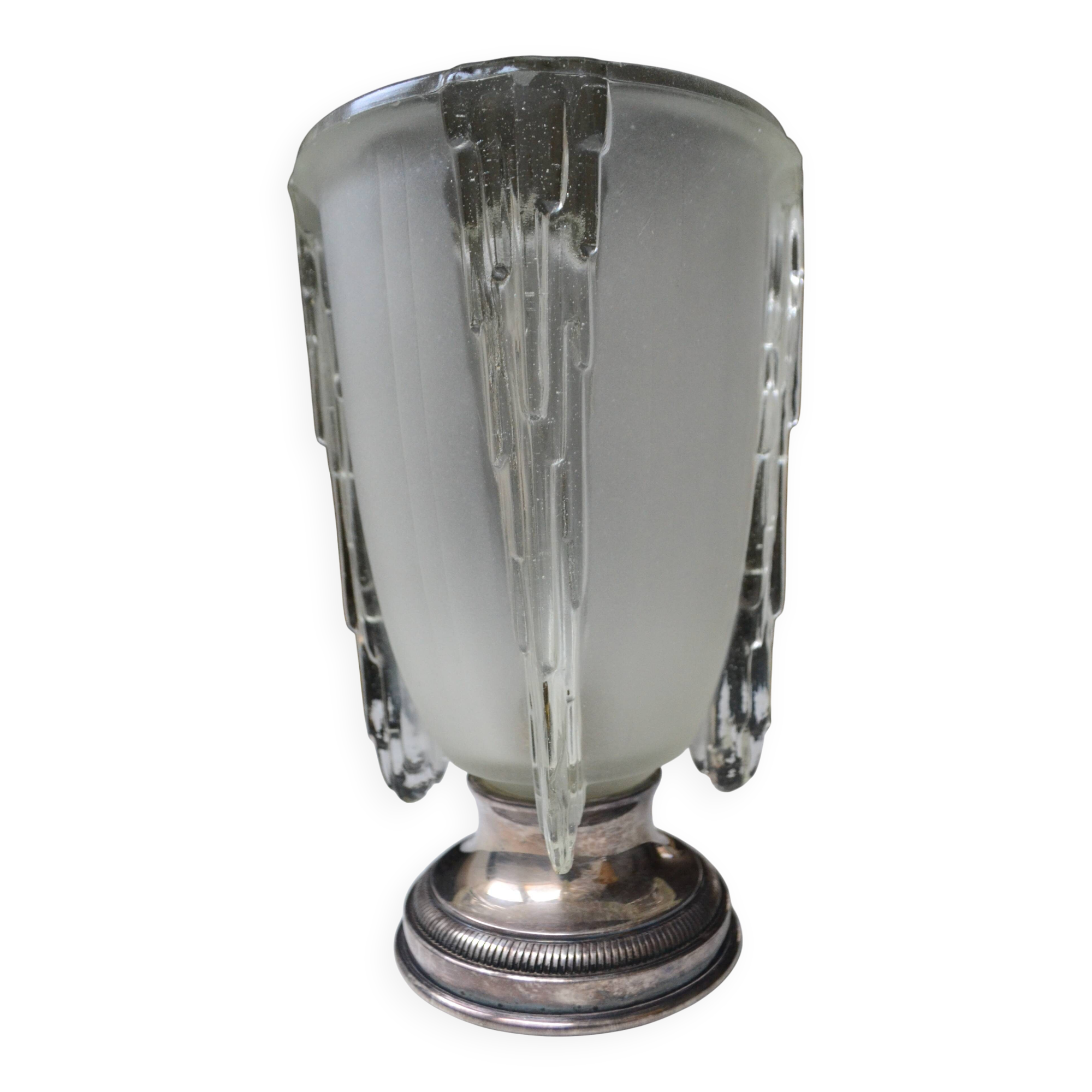 Art deco lamp jean gauthier ezan opalescent glass 1930s
