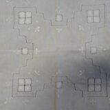 Embroidered white square tablecloth