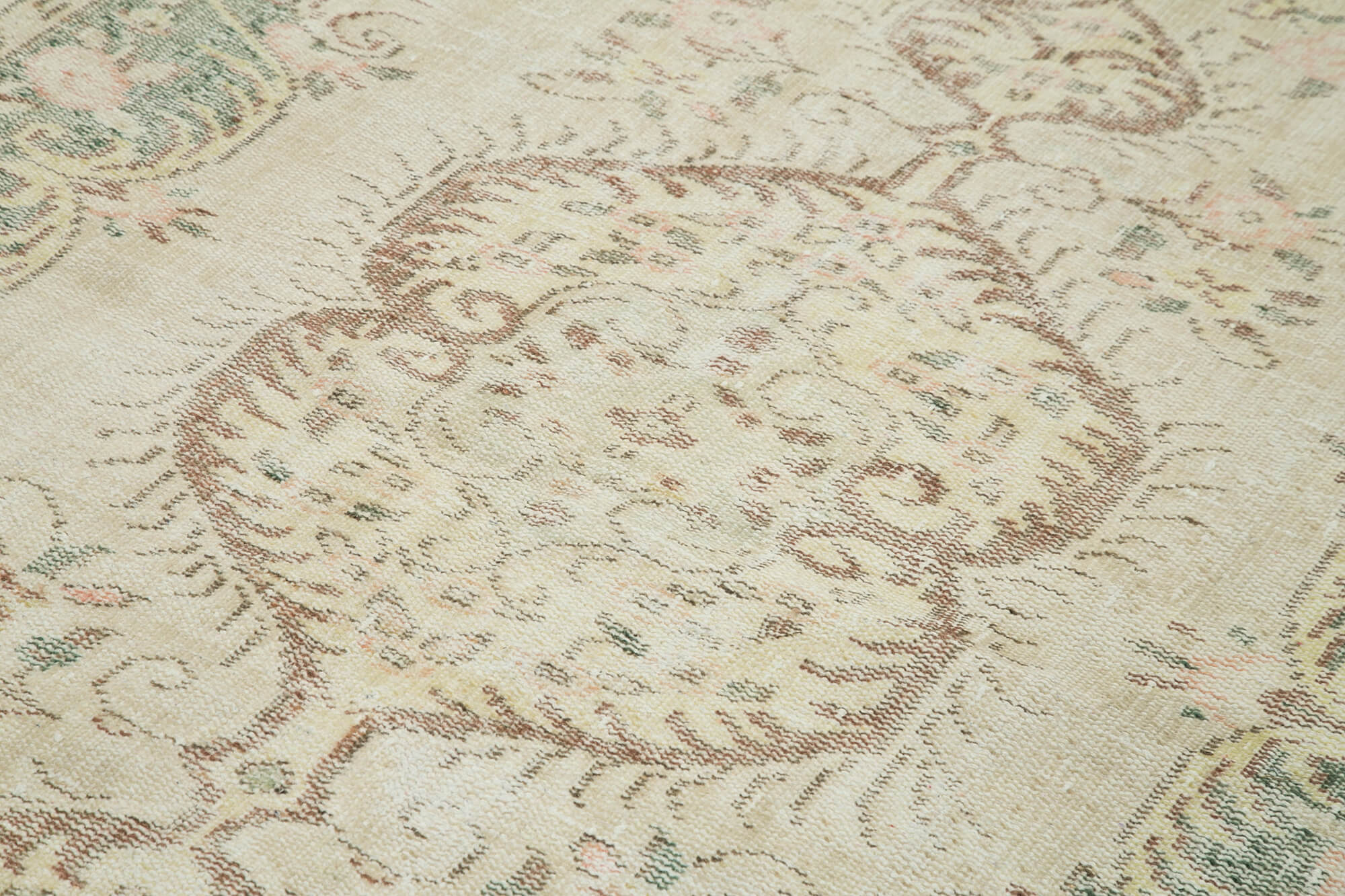 Hand-Knotted Unique Turkish Beige Carpet 181 cm x 283 cm - 38980