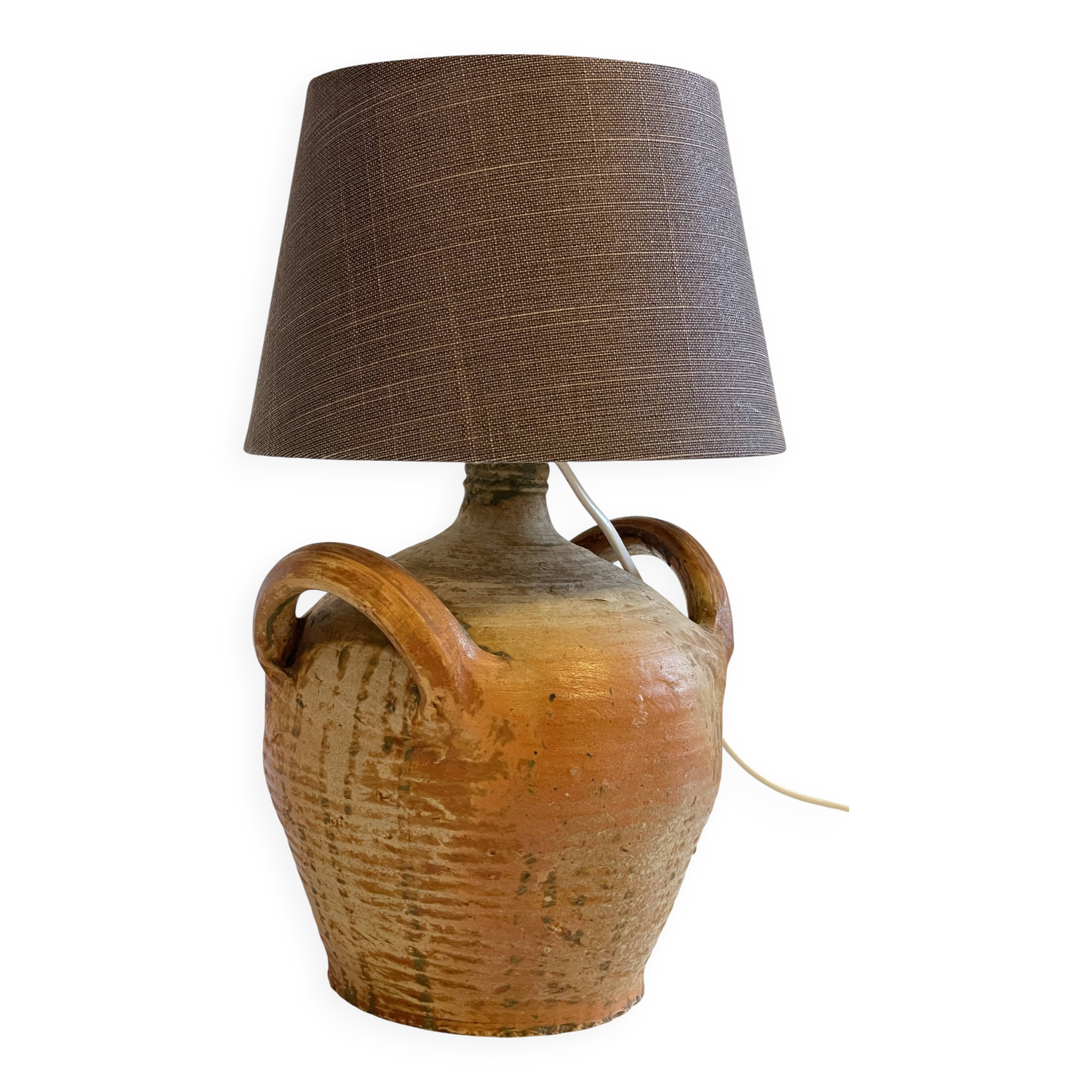 Vintage handmade pottery lamp