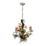 Hanging lamp in metal.3 lights. Vintage 1960s