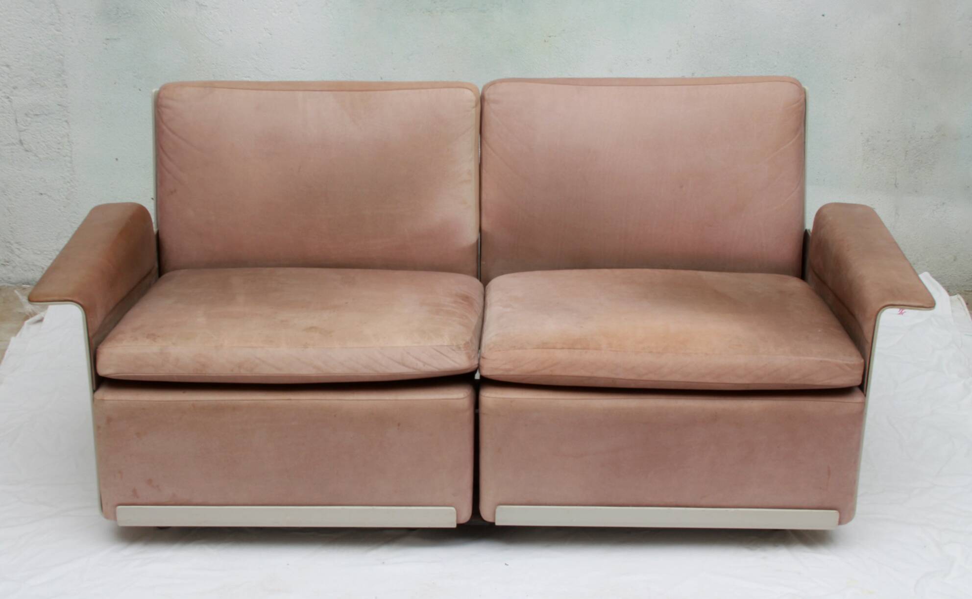 1960s sofa 2-Seater leather, Dieter Rams, Serie 620