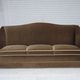 1960s, Danish 3-seater sofa, olive green furniture velour, beech wood.