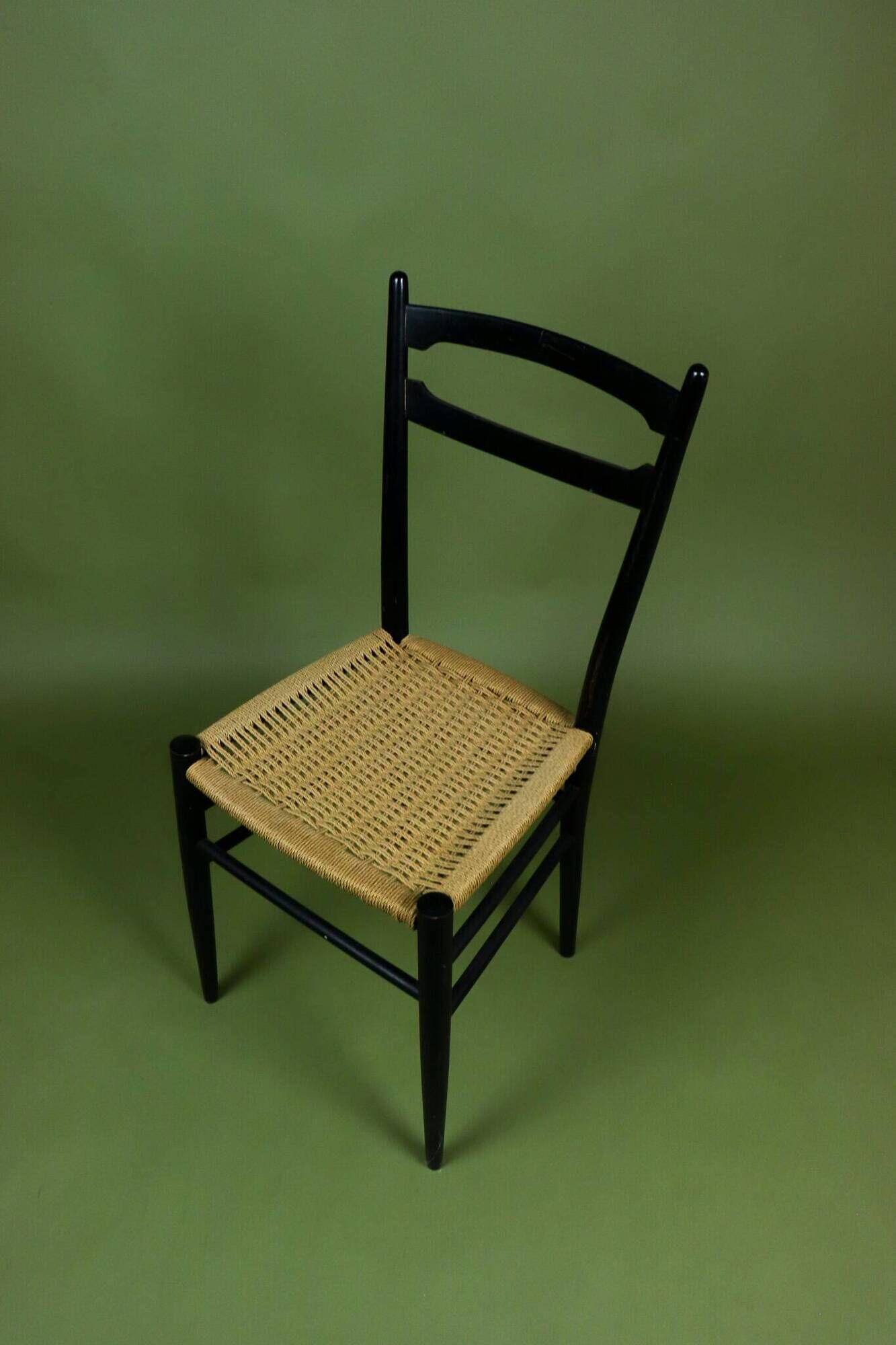 Vintage Italian cord chair from the 1960s by Gio Ponti.