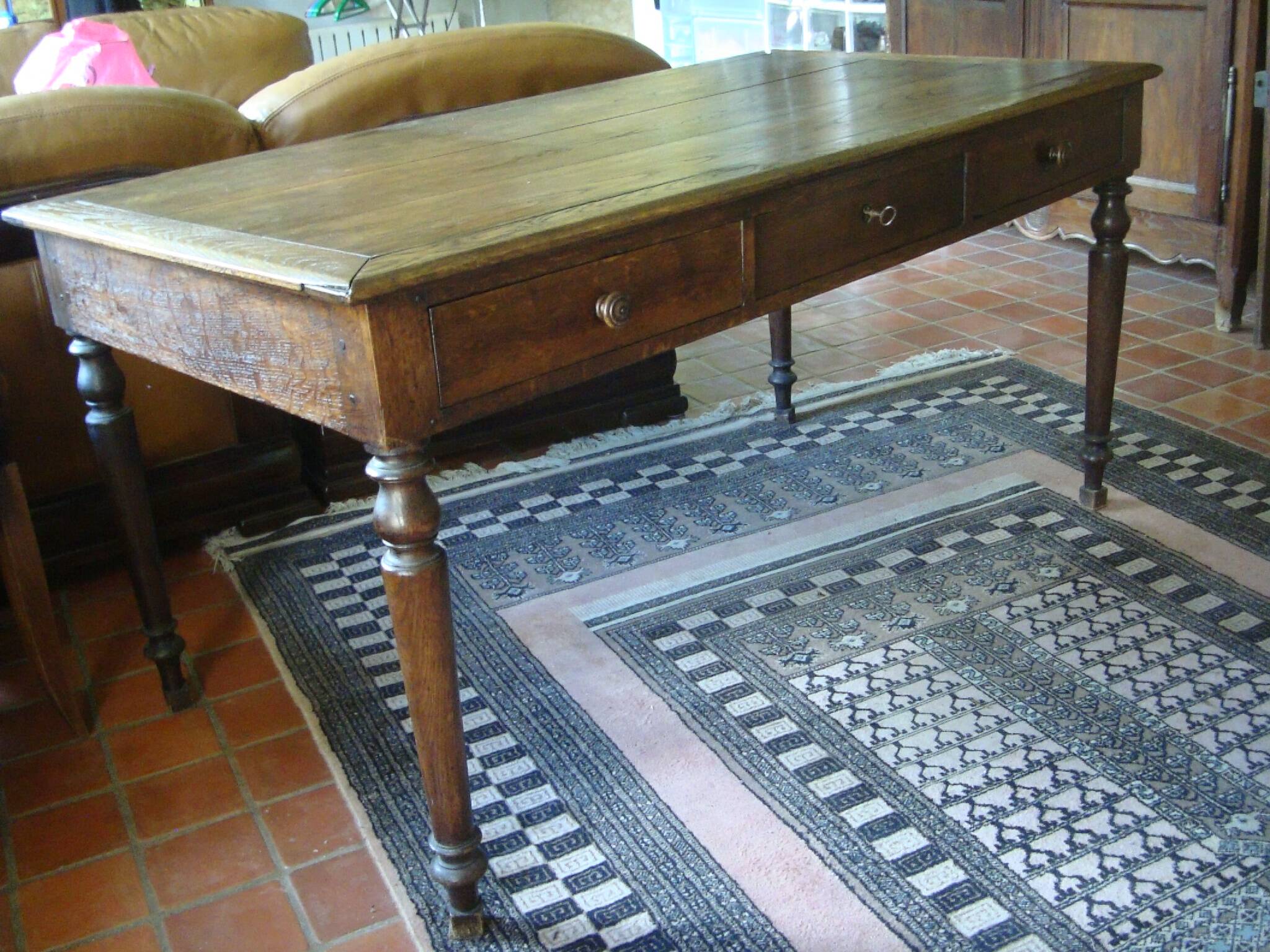 Louis XVI style oak desk