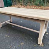 Extendable renovated 20th century oak farmhouse dining table, 200-280cm