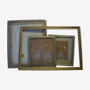 Lot of four frames wood gilding and metal 60