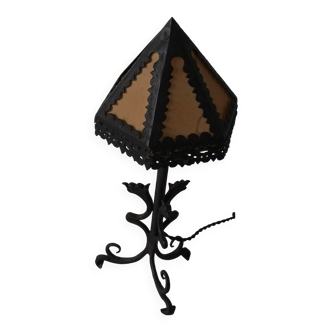 Lampe de table dragon en fer forgé, style Arts & Crafts | Italie | Années 1910