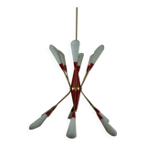 Mid-Century 12 lights chandelier in the manner of Stilnovo. Italy 1950s