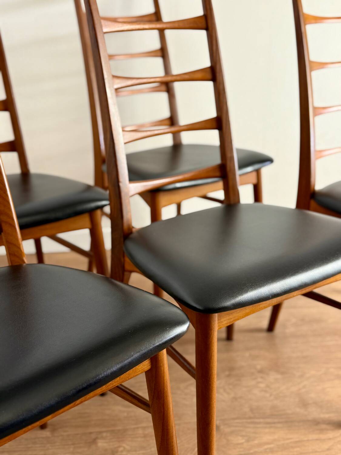 Set of 6 Scandinavian Teak Chairs by Niels Koefoeds, 1960s