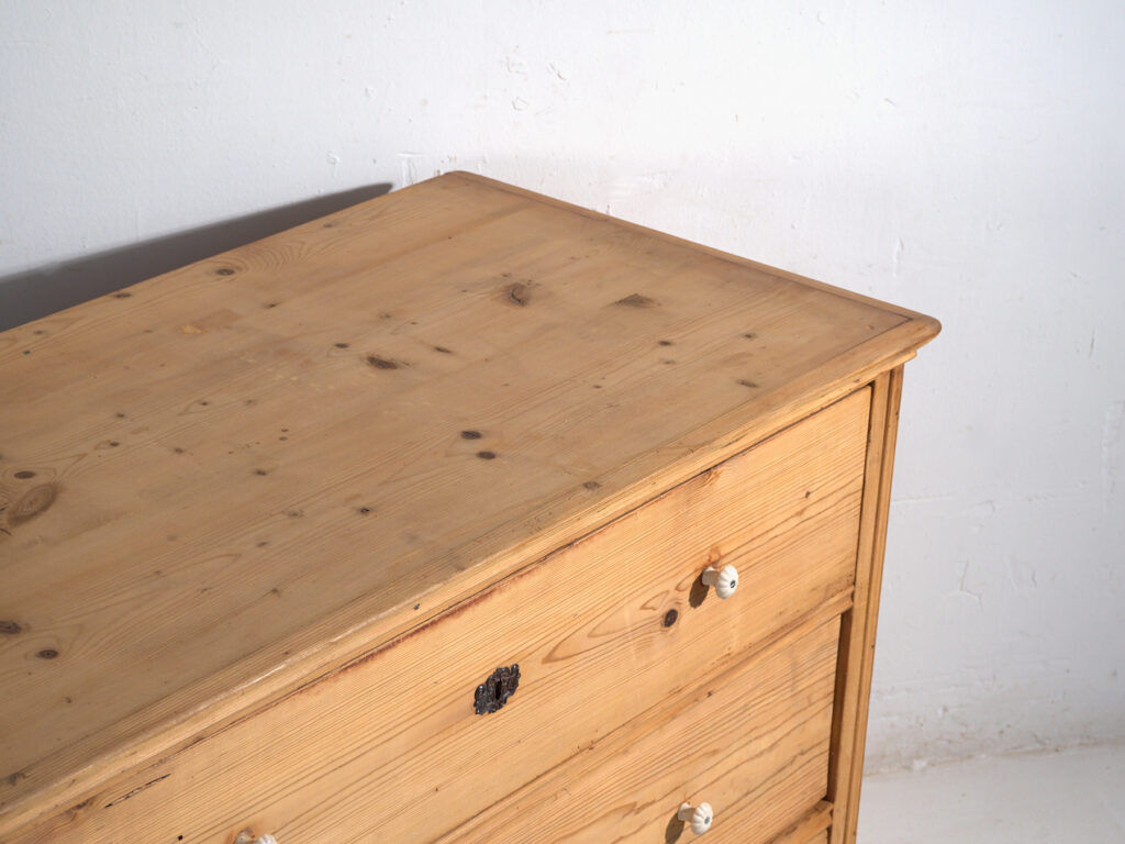 Antique solid pine chest of drawers – European rustic chest of drawers – circa 1900 #106