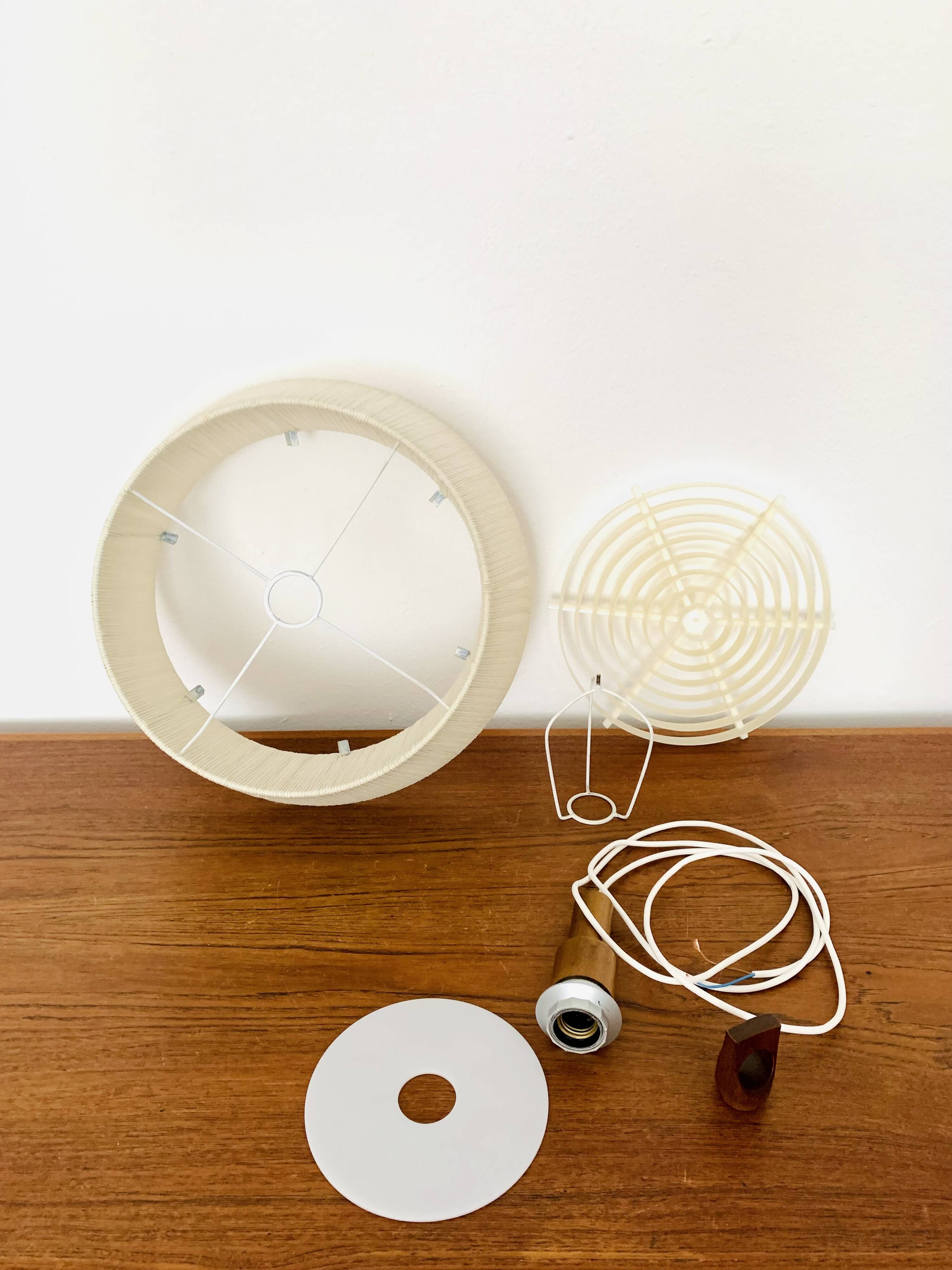 Raffia Bast and Walnut Pendant Lamp by Temde