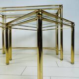 3 tables en laiton, 1980