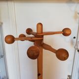 Swedish coat rack in solid pine circa 1970